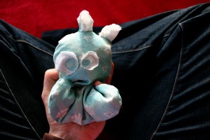 My latest creation for mum, of which she named; Amoeba Kip Blob -Here to make you smile (Nina not included*)